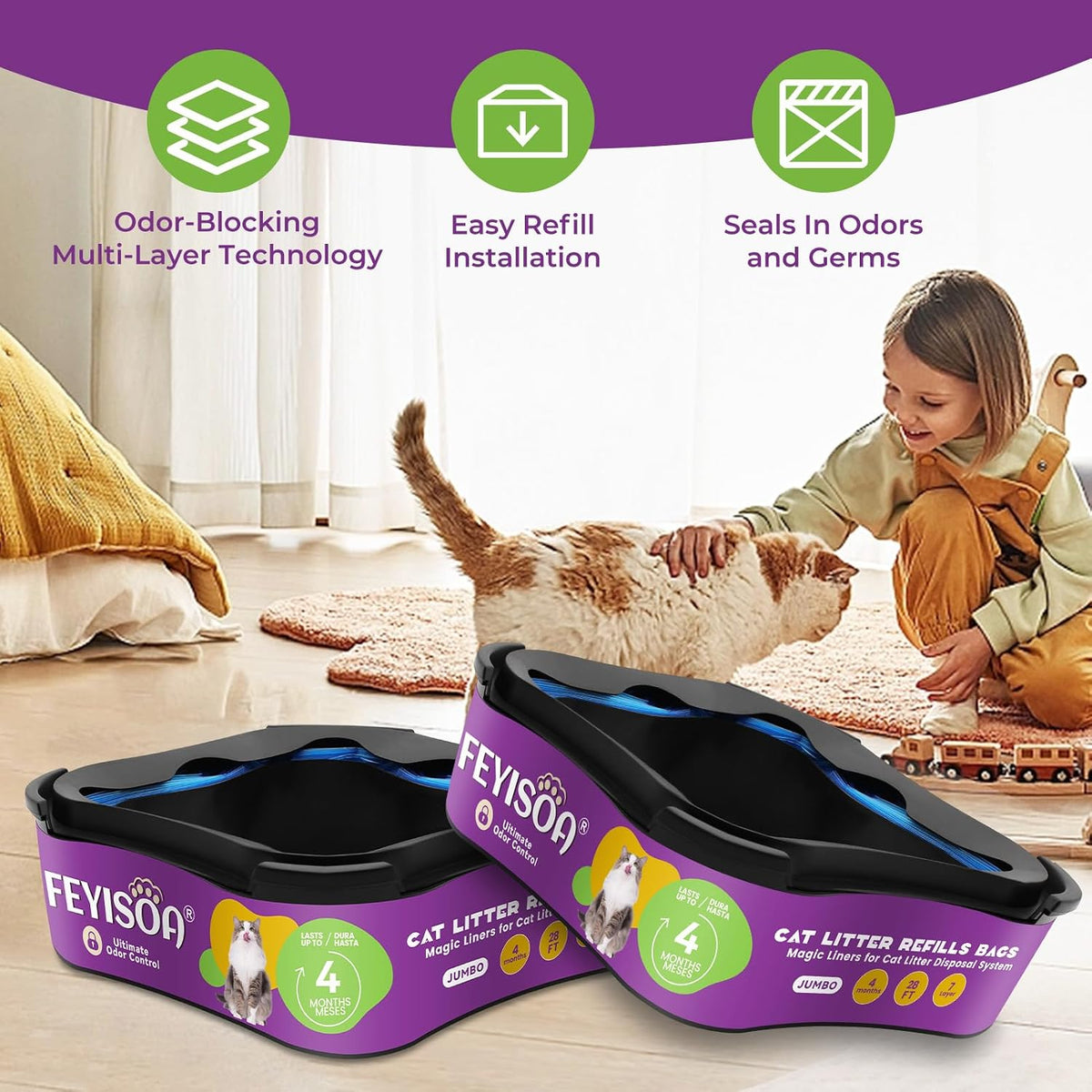 Side view of the Kingly jumbo cartridge showing the easy pull tab mechanism for convenient installation.