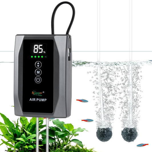 Hygger battery powered aquarium air pump front view