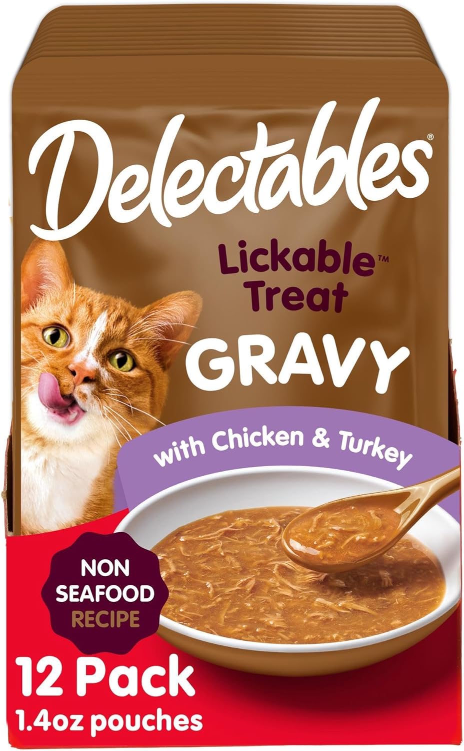 Delectables Lickable Treat Gravy Wet Cat Treat Variety Pack, Food Topper, Hydrating, Grain-Free, No Fillers, By-Products, Added Preservatives, 1.4oz Pouch, 12ct - Image 15