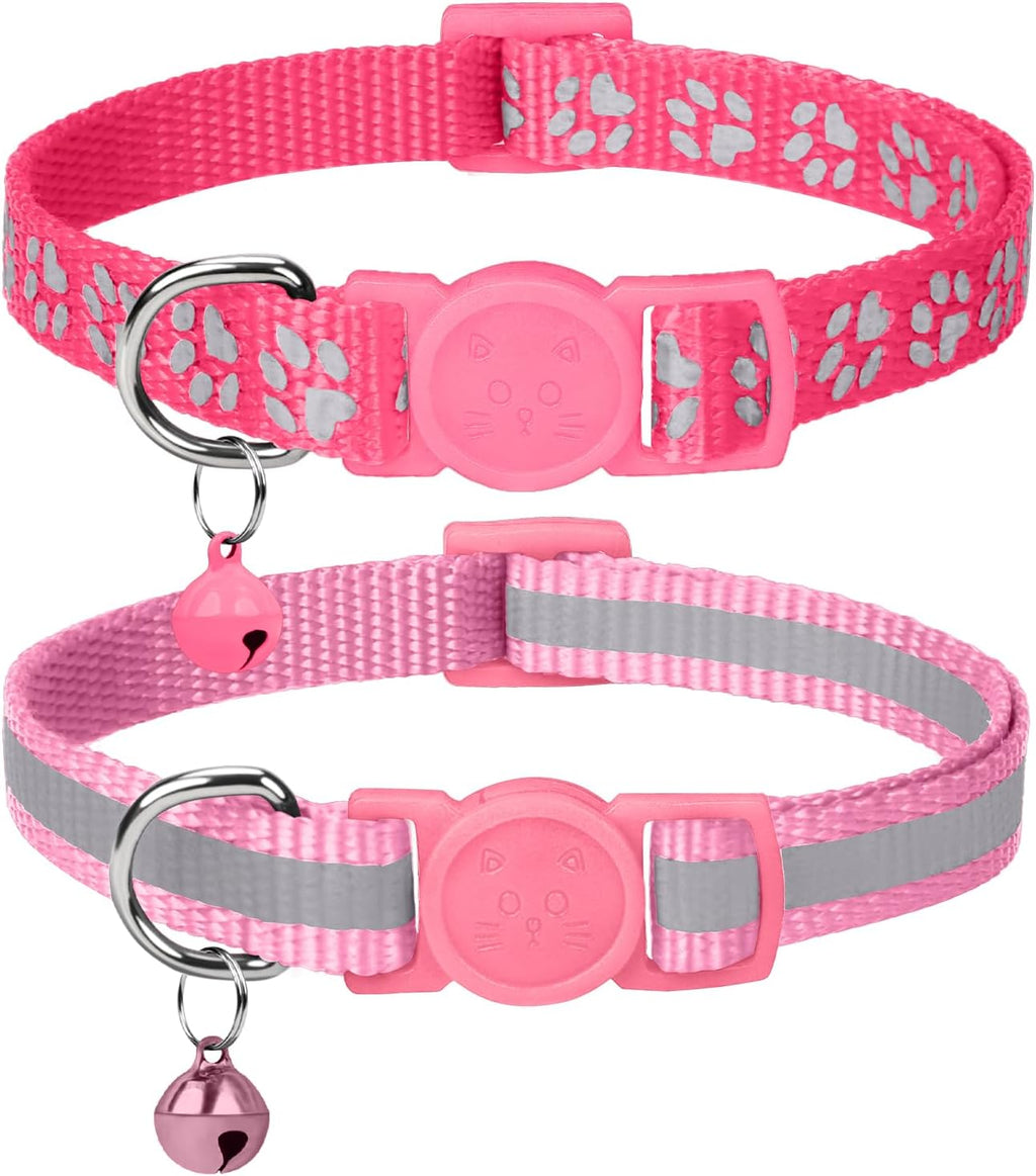 Taglory 2 Pack Reflective Breakaway Cat Collar with Bell, Orange - Image 15