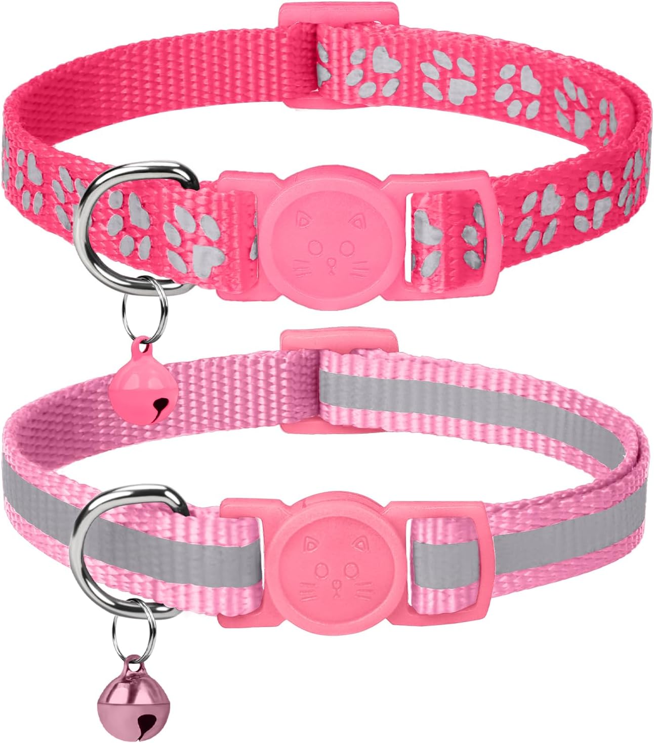 Taglory Reflective Cat Collar Breakaway with Bell, High Visibility Night Strip, Lightweight Adjustable Nylon Collar for Boy Girl Cats, 2 Pack, 7.5-12.5 Inch, Orange - Image 15