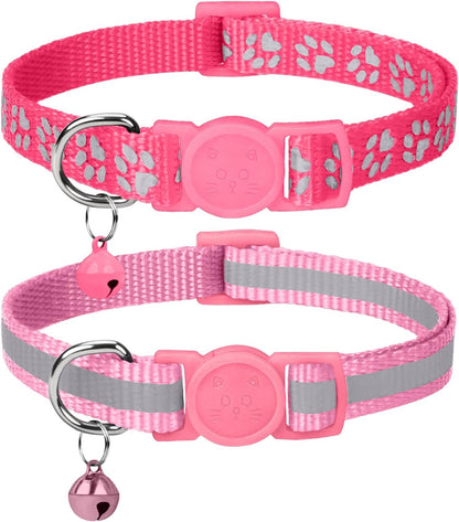 Taglory Reflective Cat Collar Breakaway with Bell, High Visibility Night Strip, Lightweight Adjustable Nylon Collar for Boy Girl Cats, 2 Pack, 7.5-12.5 Inch, Orange - Image 15