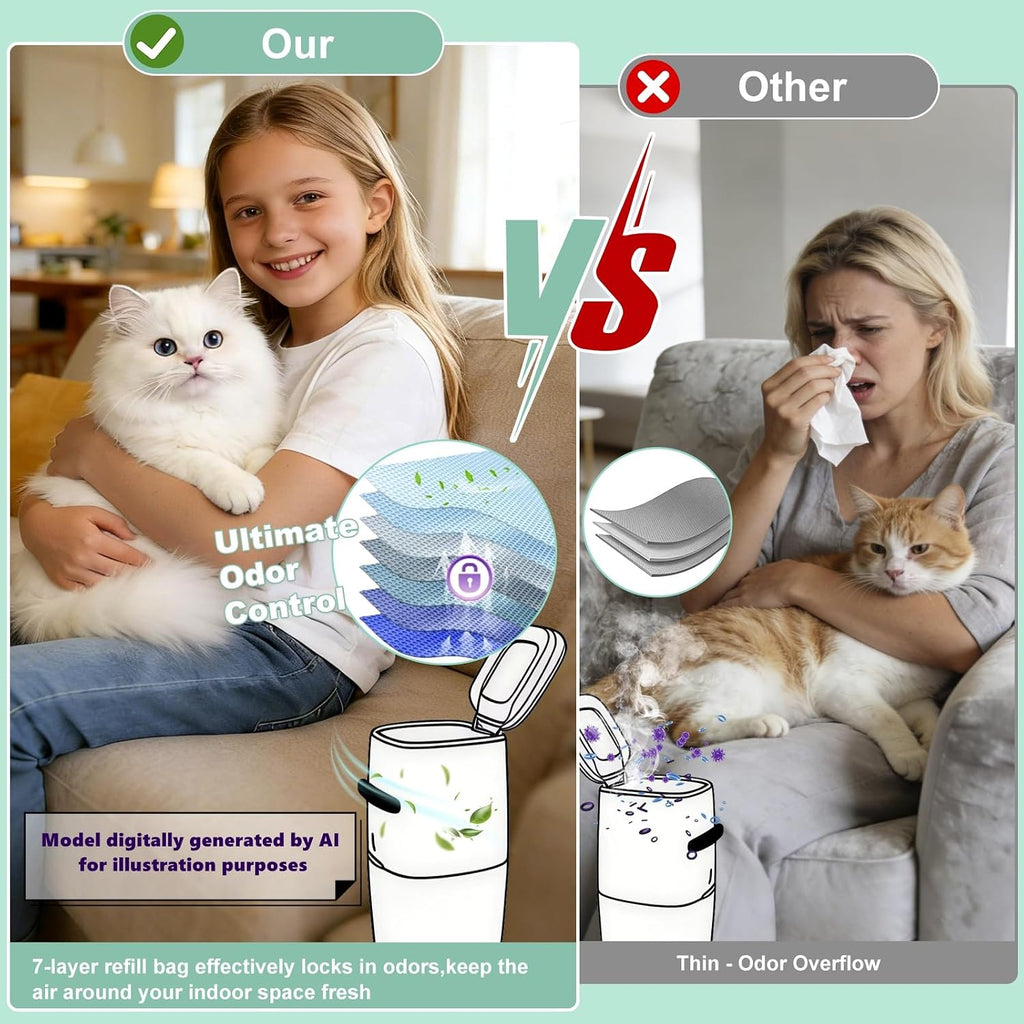 Zozeea premium pet waste disposal cartridge showing seven layer EVOH material