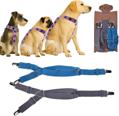 2pcs Non-Slip Dog Diaper Suspenders with Clips | Stretchy Adjustable Suspenders for Female and Male Disposable and Washable Diapers | Fits Small, Medium and Large Size Pets - Image 12