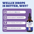 Nutrivio Wellix pet melatonin solution showing the dark amber glass protective bottle design