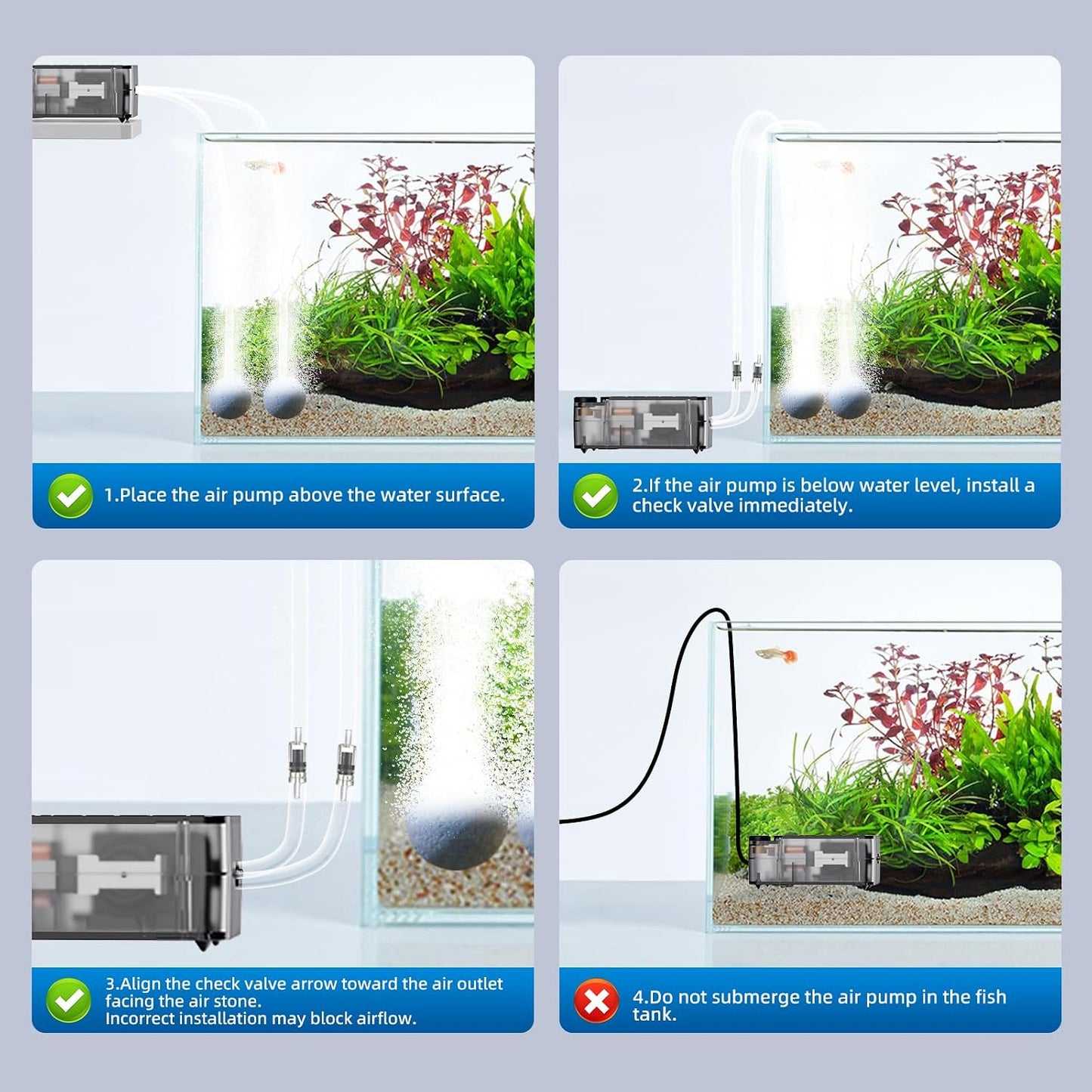Transparent casing detail of Aquasmith aquarium oxygen pump