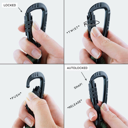Rustproof black metal hardware details on Made To Roam 6 feet leash