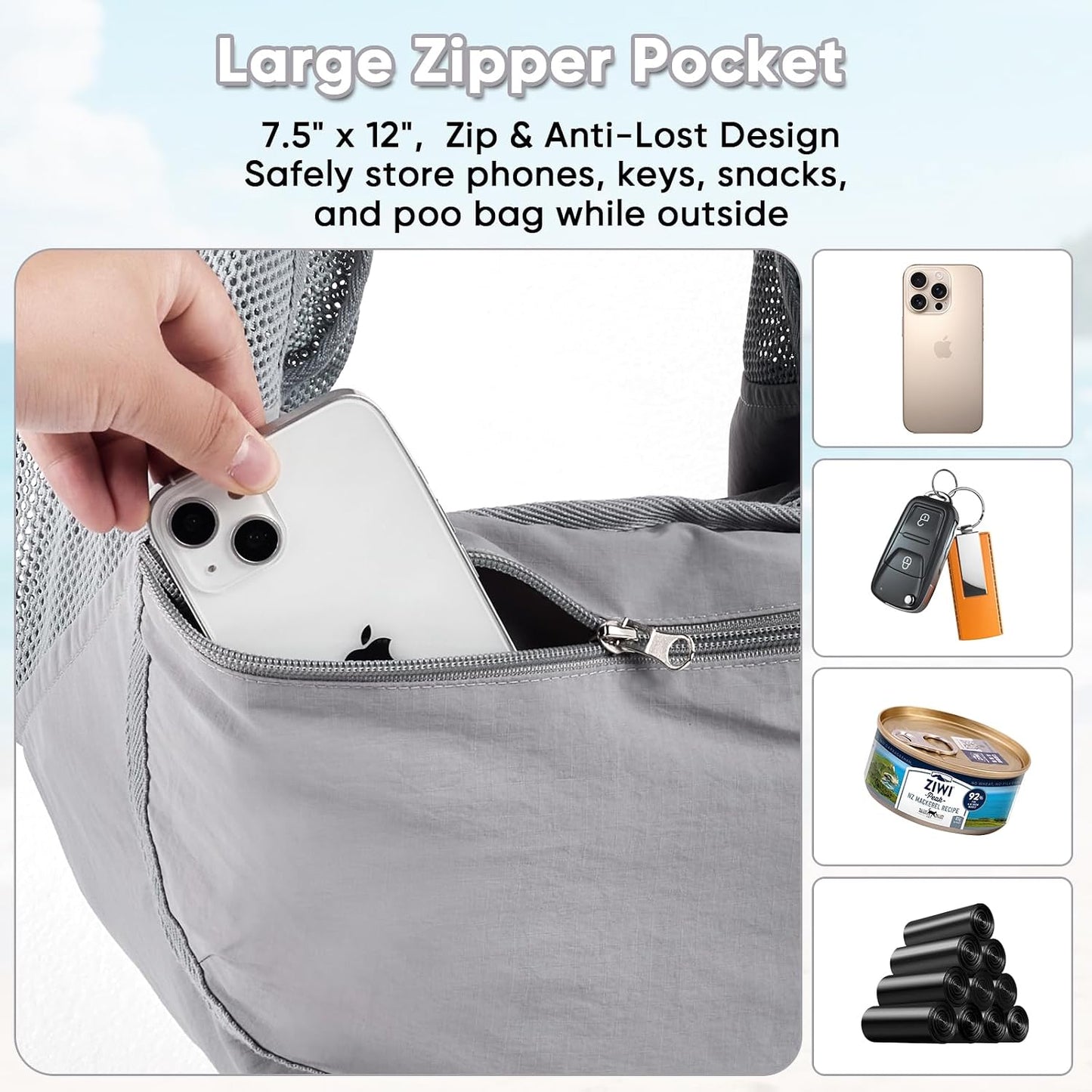 Natuya hands-free pet carrier safety buckle feature