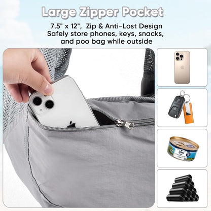 Natuya hands-free pet carrier safety buckle feature