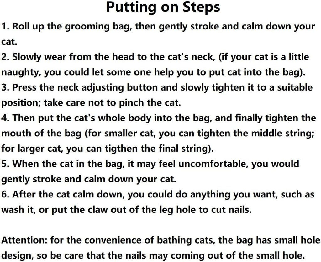 Famoore cat grooming bag demonstration during bath time