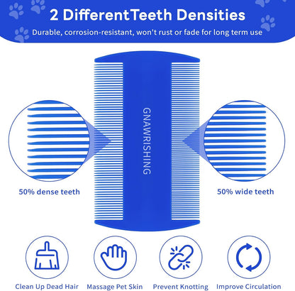 Rust proof metal teeth of pet flea comb set