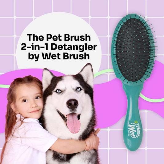Wet Brush pet groomer double sided bristles closeup view