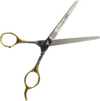 Millers Forge Feather Light Blunt Tip Curved Shears front view professional pet grooming scissors