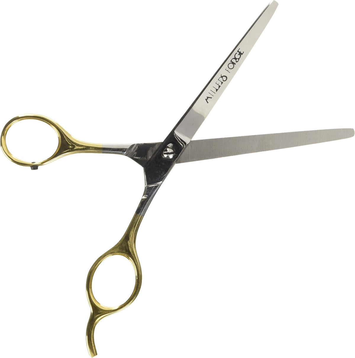Millers Forge Feather Light Blunt Tip Curved Shears front view professional pet grooming scissors
