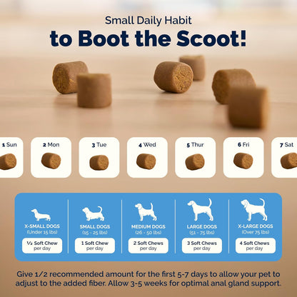 Vetnique Glandex feeding guide for dogs of all sizes