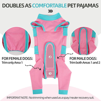 Lelepet recovery suit showing rear leg coverage