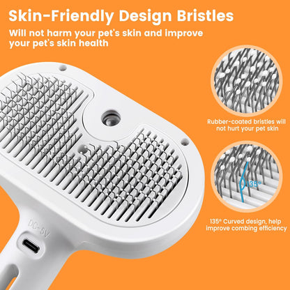 FourSeas steamy pet brush showing how to fill the integrated water reservoir tank
