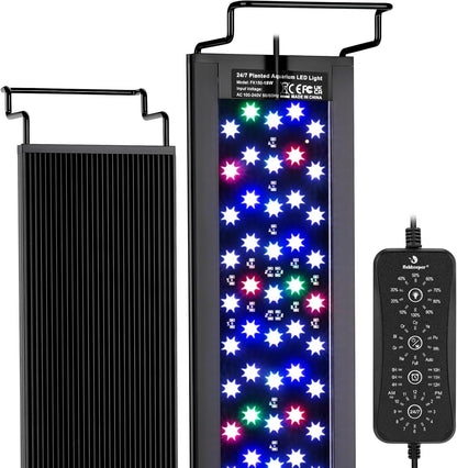 Fishkeeper LED aquarium light full spectrum planted fish tank fixture front view