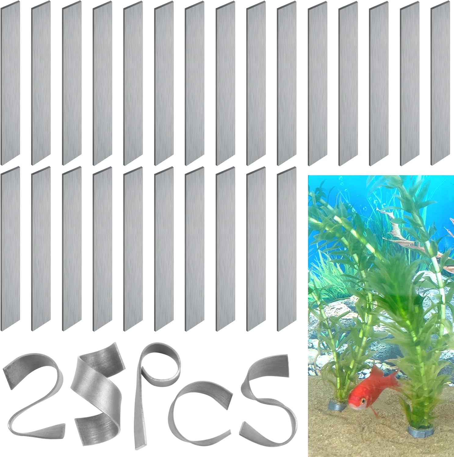 SANJHFF aquarium plant weights front view of twenty five piece pack for fish tanks
