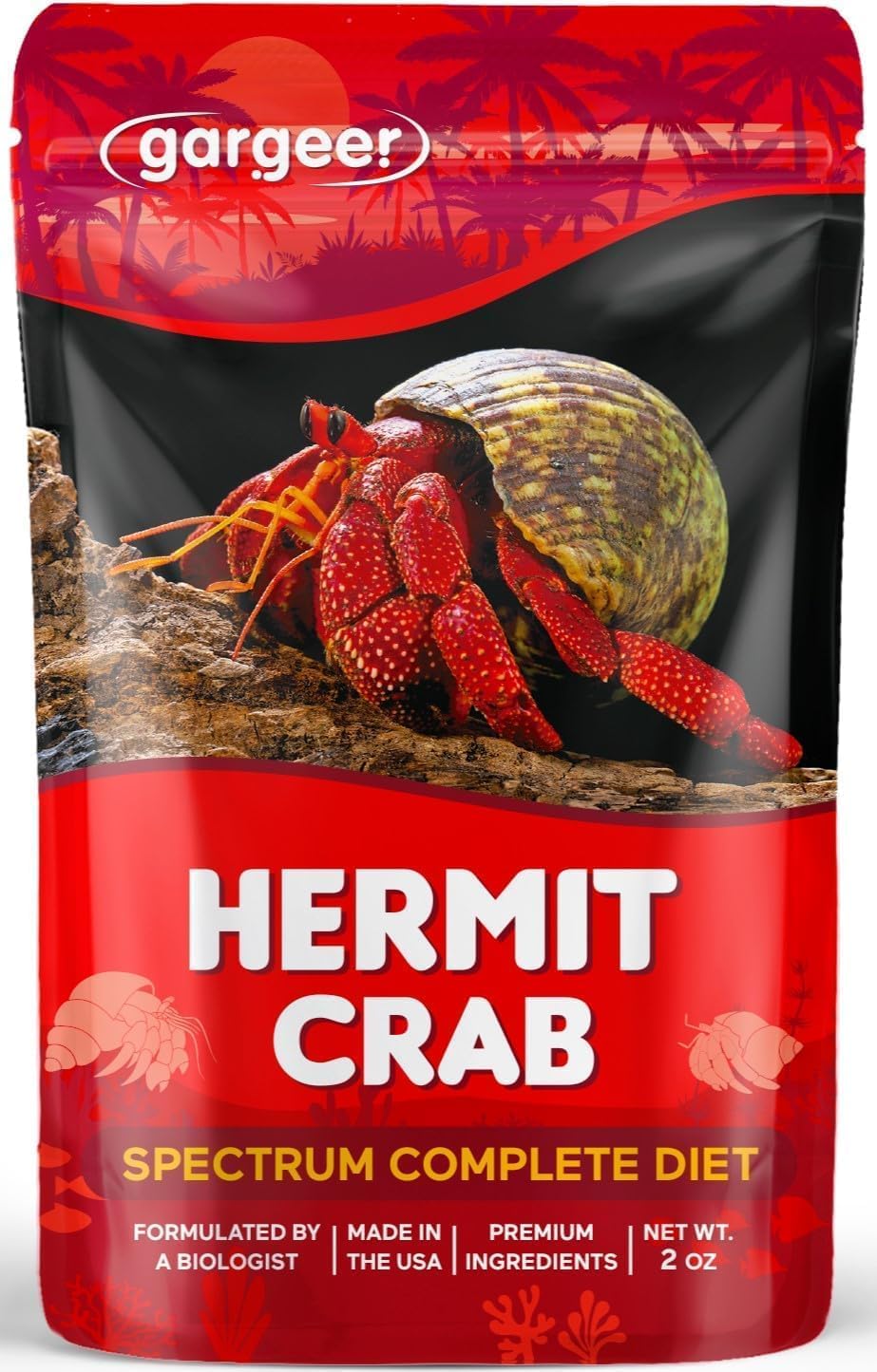 Gargeer Hermit Crab Complete Diet. Non-GMO Premium Ingredients, for All Nutritional and Immune System Needs. 2oz Granular Textured 'Surprise Your Crab' Meal. Enjoy! - Image 9