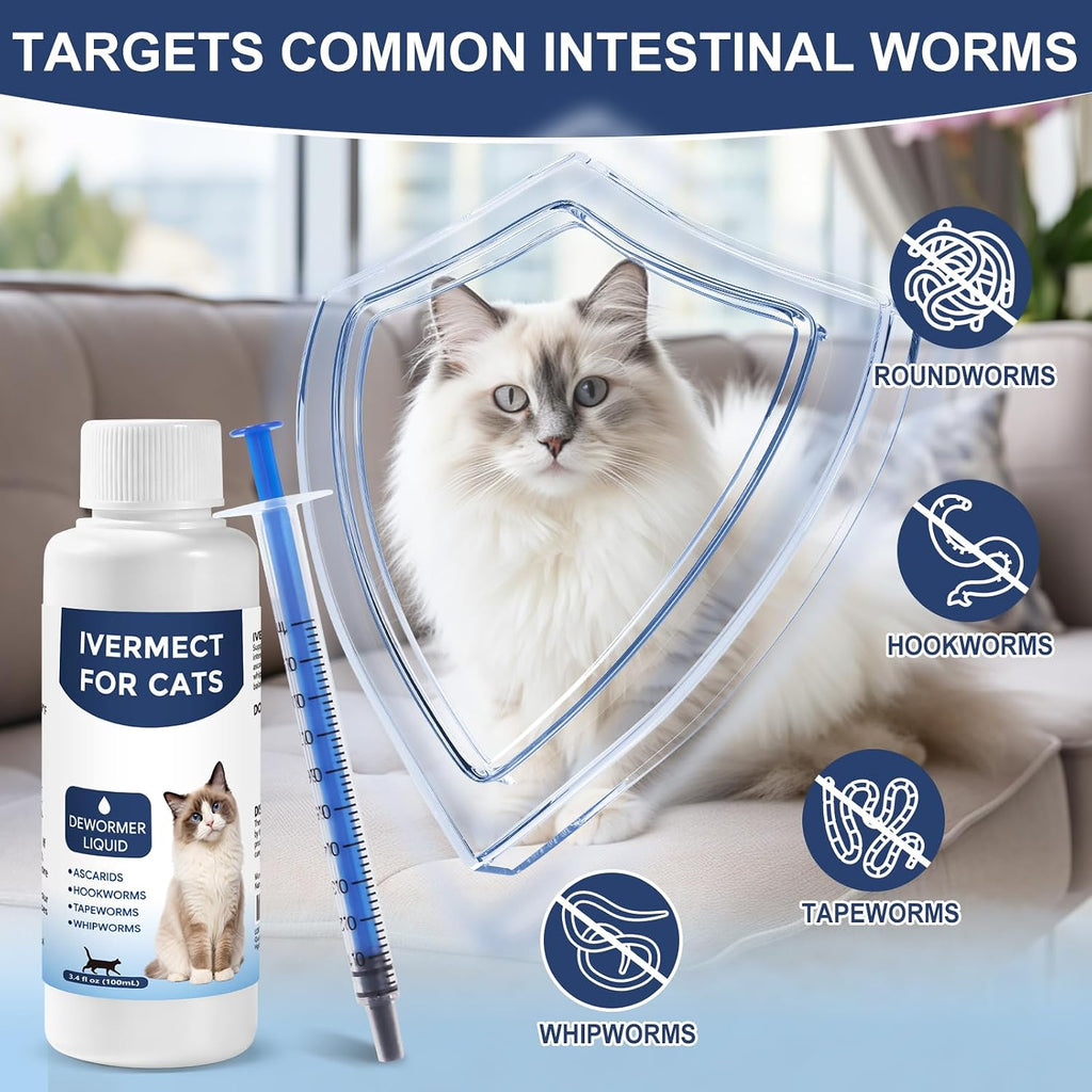 AETHER oral drops for cat tapeworm and roundworm treatment
