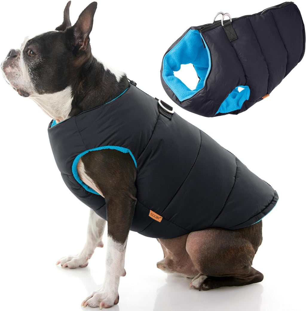 Gooby Padded Vest Dog Jacket - Red, X-Large - Warm Zip Up Vest Fleece Jacket with Dual D Ring Leash Water Resistant for Small to Medium Dogs - Image 9