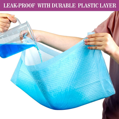 Leak proof plastic backing on extra large dog piddle pads for floor protection