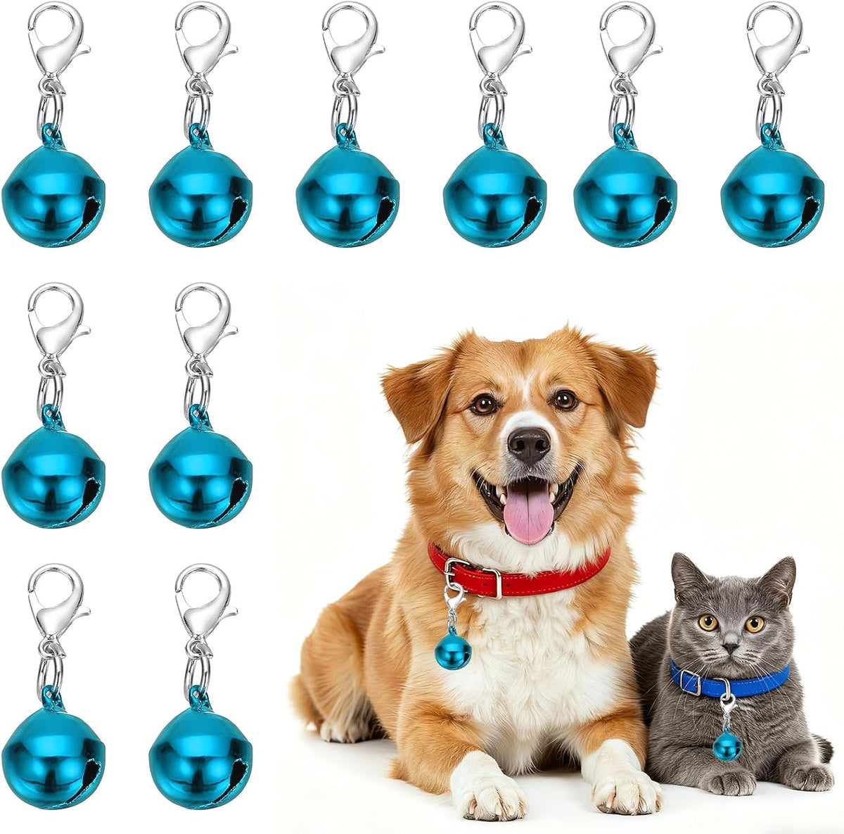 Cat Bell, Small Matte Pet Copper Bell Collars Charm with Lobster Buckle Loud Crisp Sound Anti-Lost Pendant Accessory - Image 10