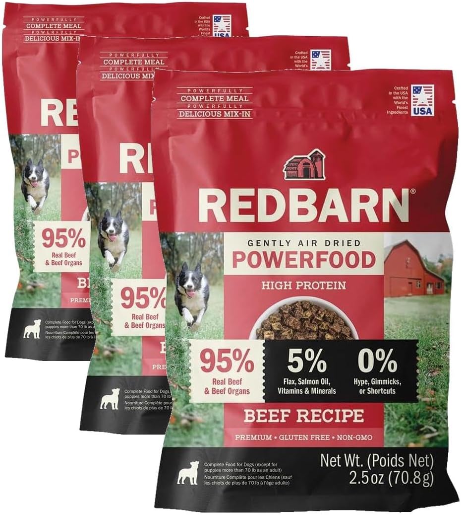 Redbarn Powerfood Air Dried Dog Food - 95% Beef & Beef Organs - High Protein Grain-Free Non-GMO Premium Dry Full Feed or Topper Made in USA with Omega 3 Salmon Oil Flaxseed - 2lb - Image 15