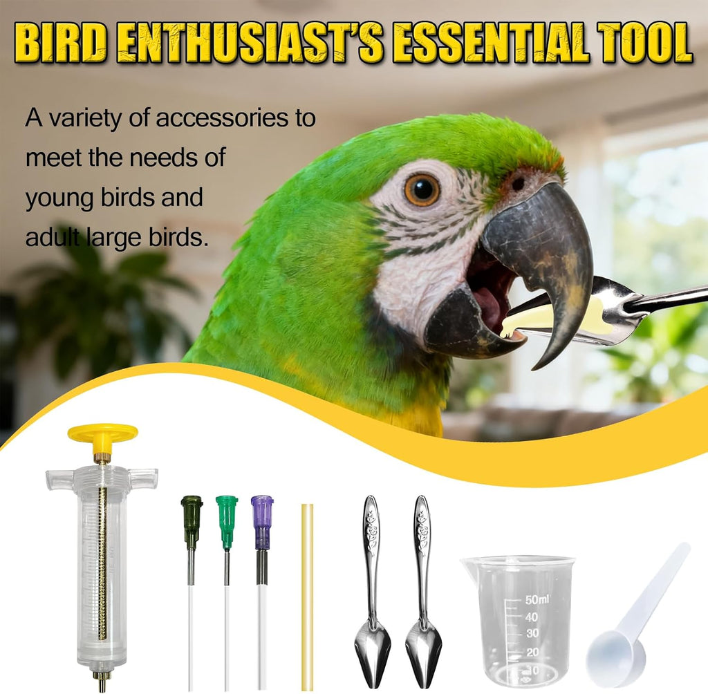 Baby Bird Feeding Syringe Set, Small Pet Parrot Feeder Hand Feeding Tubes Kit, Parrot Feeder Tubes Measuring Tools, for Baby Birds Small Pet - Image 5