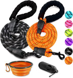 COOYOO 2 Pack Dog Leash 5 FT Heavy Duty - Comfortable Padded Handle - Reflective Dog Leash for Medium Large Dogs with Collapsible Pet Bowl - Image 10