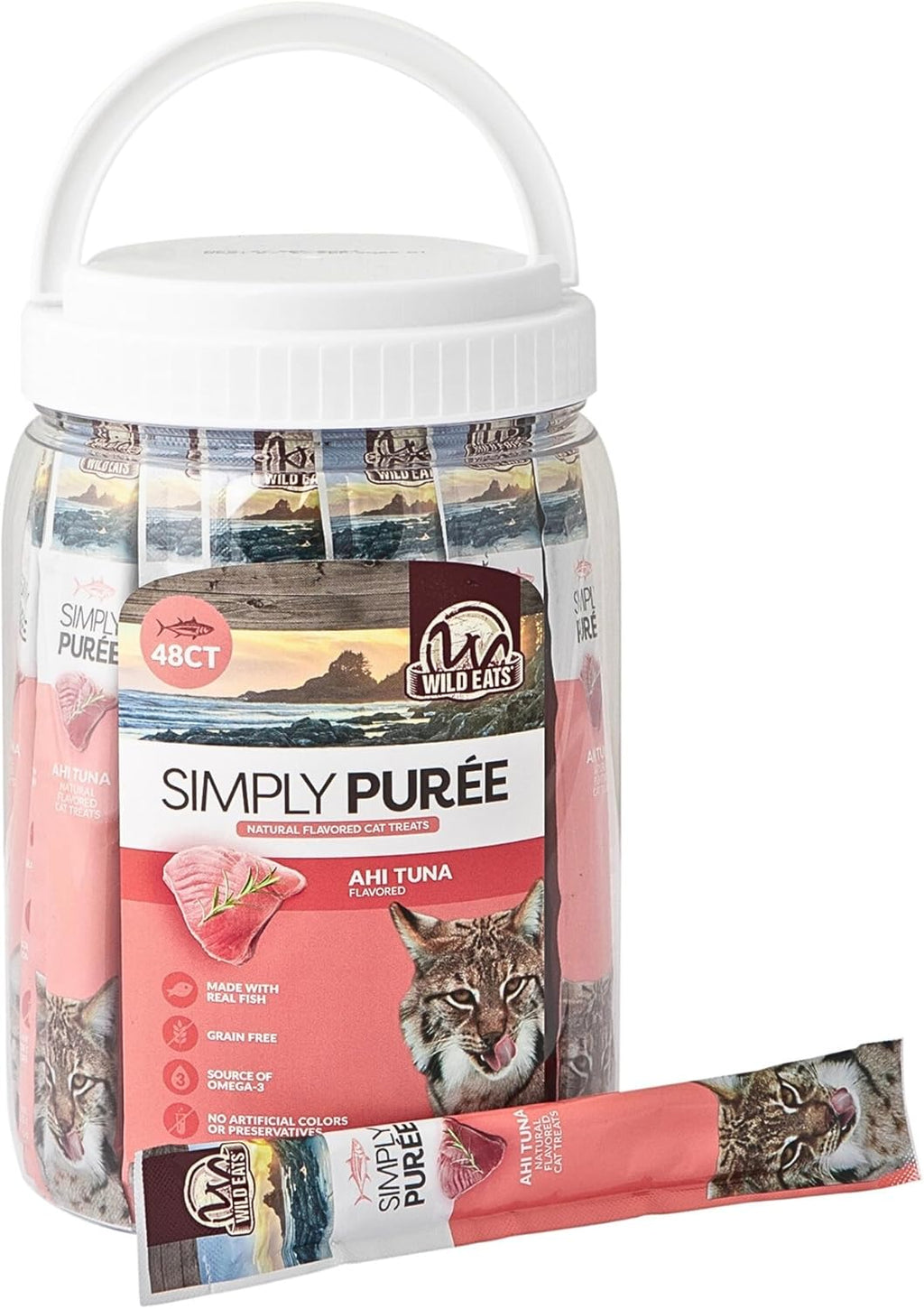 Wild Eats Simply Puree Variety Tub for Cats | 48 Individual Servings of All-Natural, High-Protein Puree Treats | Includes Multiple Flavors | Grain-Free, No Artificial Additives, Smooth Texture - Image 11
