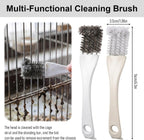 Stainless steel poop remover tool scoop scraping bird droppings from cage trays.