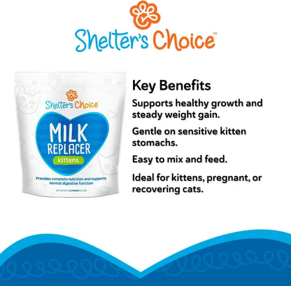 Easy to digest milk replacer for orphaned kittens being prepared in a bottle