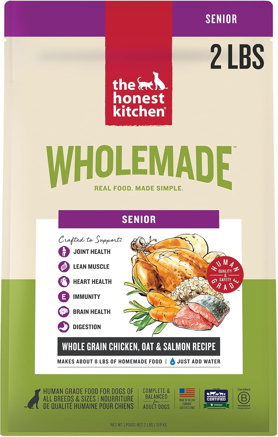 The Honest Kitchen Human Grade Wholemade(TM) Whole Grain Beef, Oat & Salmon Dehydrated Senior Dog Food, 7lb Bag (Makes 28lbs) - Image 10