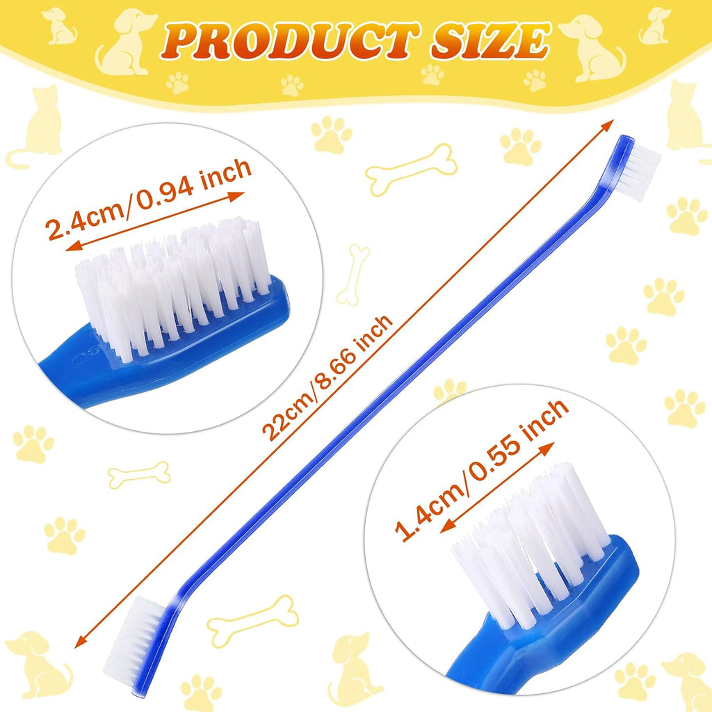 Close up of Nuenen dual ended pet toothbrush head design