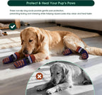 Adjustable velcro strap detail on Kuoser dog grippy socks