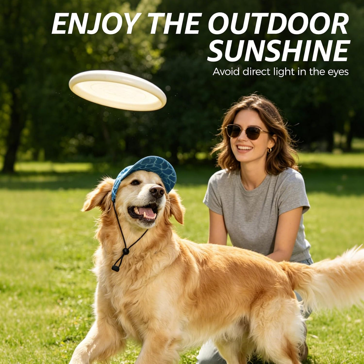 Cat wearing Scenereal water ripple print puppy sun hat