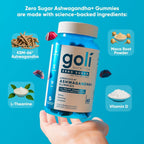 Goli Zero Sugar Trio - World's First 3-in-1 Pre, Post, Probiotic, Apple Cider Vinegar with Vitamin B12 and Probiotics, Ashwagandha & L-Theanine, Vitamin D Gummies, 180 Count (3-Bottle Set) - Image 9