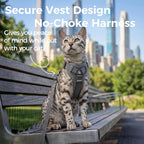 Extra large emotional support cat harness with quick release buckles