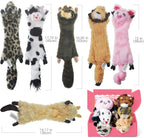 SHARLOVY interactive unstuffed pet toys flat layout featuring leopard and lamb variants
