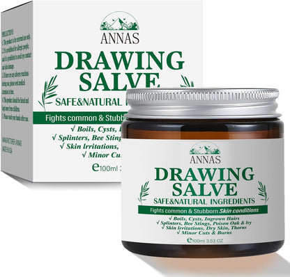 ANNAS Maximum Strength Drawing Salve 100ml jar front view for skincare treatment