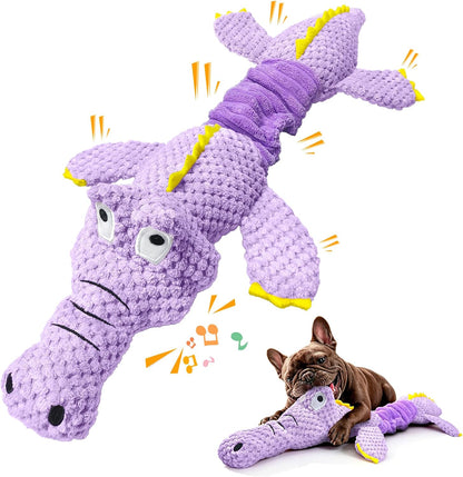 WOWBALA Dog Squeaky Toys, 24-31 Inch Stretchable Crocodile Plush Toy, Interactive Tug of War Toy for Puppies, Small, Medium and Large Dogs, Crinkle Chew Toy for Indoor & Outdoor Fun - Image 13