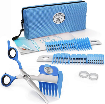 SCAREDY CUT Silent Pet Grooming Kit for Dogs, Cats and All Pet Grooming - A Quiet Alternative to Electric Clippers for Sensitive Pets (Right-Handed Blue) - Image 9