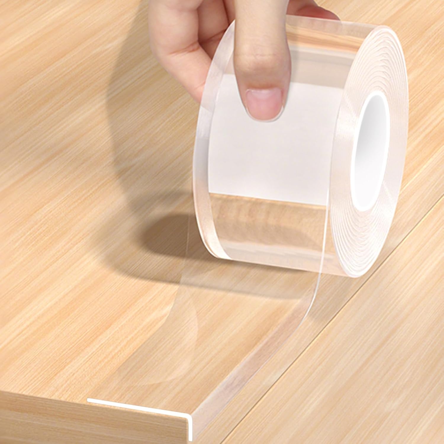 Chenya clear soft corner protector strip front view on furniture