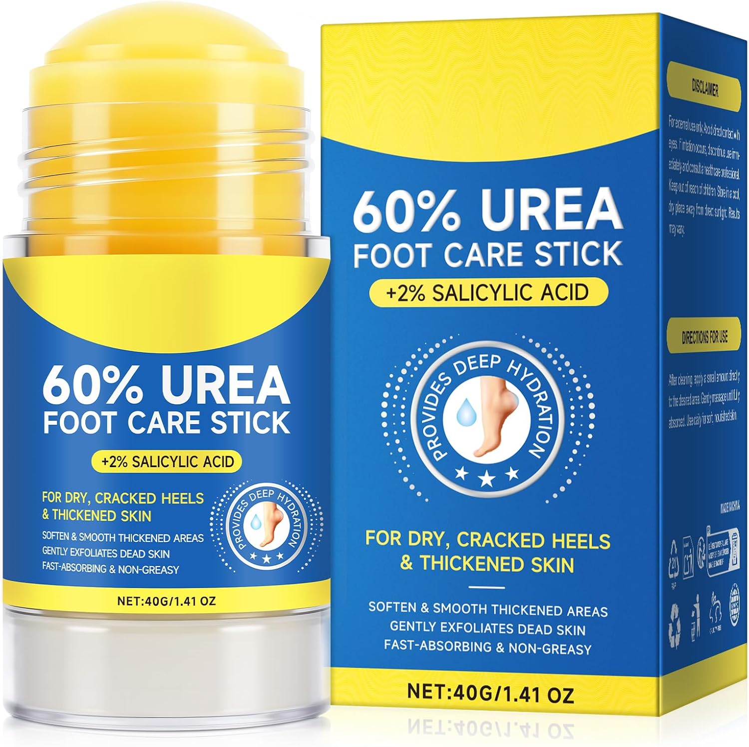 Liefiet maximum strength 60 percent urea foot care stick front view showcasing the packaging and product benefits.