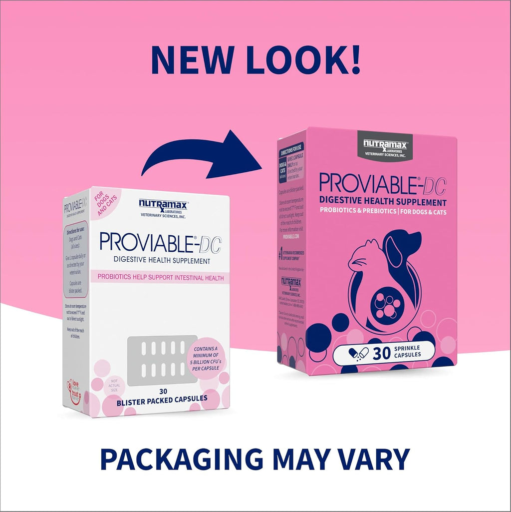 Nutramax Proviable digestive probiotics for dogs and cats side packaging view
