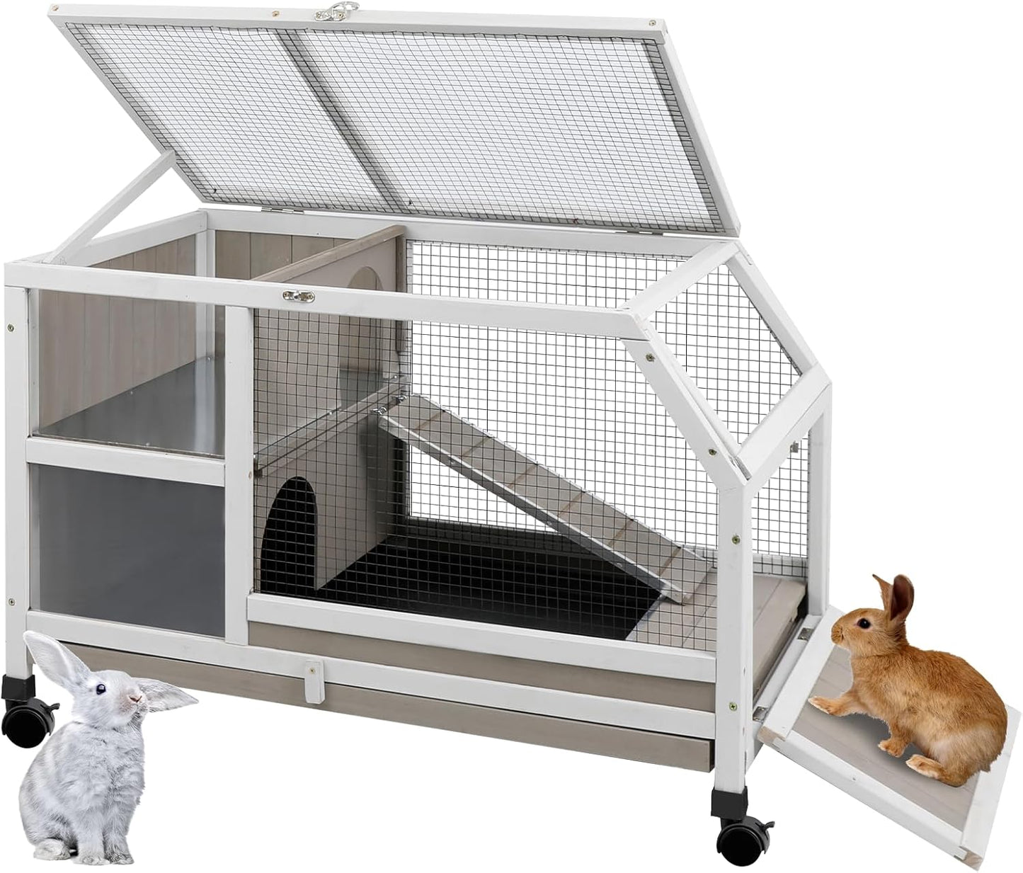 Ketive Rabbit Hutch Indoor - Weatherproof, Multi-Level, Easy Assembly, Lockable, and Comfortable - Image 1