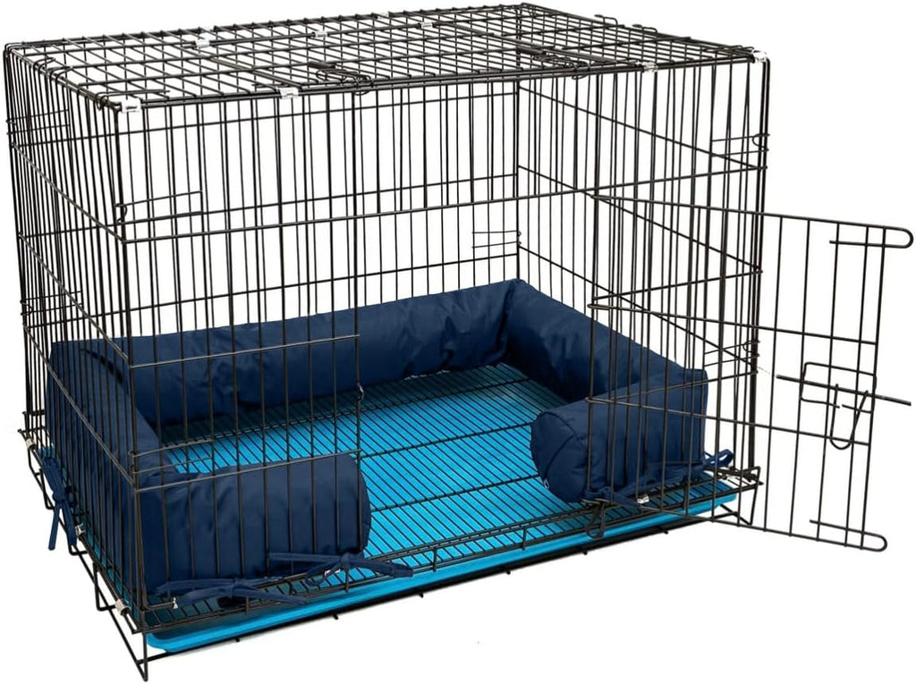 Happy Howls Dog Crate Bumper - Dog Cage- Waterproof 1100D Fabric - with Reinforced Ties & Durable Zippers - Fits Front or Side Door Puppy Kennels - Removable Cover (Black, 42.0" L x 28.0" W) - Image 10