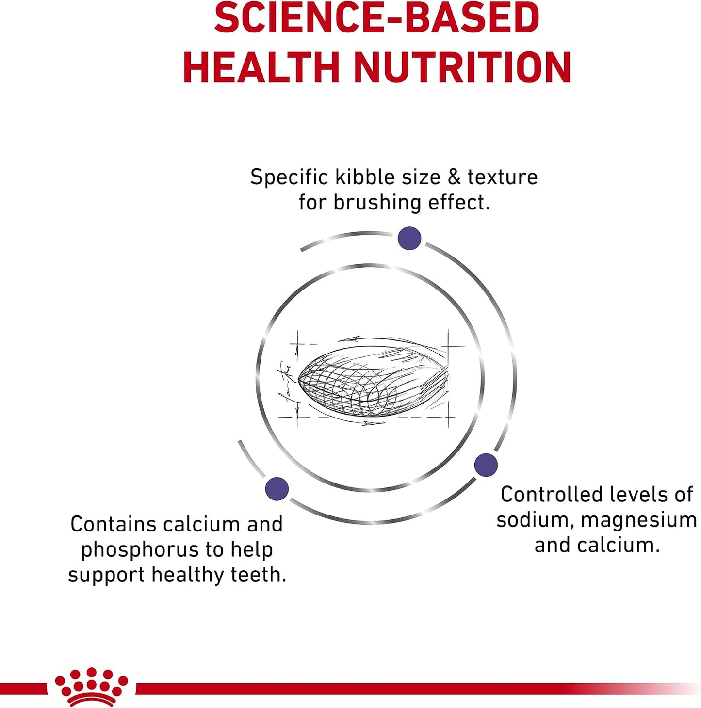 Premium Royal Canin dental small dog veterinary exclusive dry pet food label details.